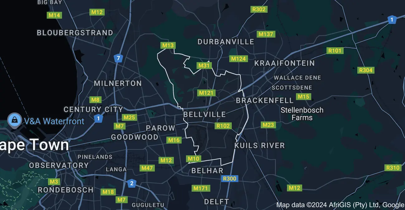 Map image of contract cleaning in Bellville