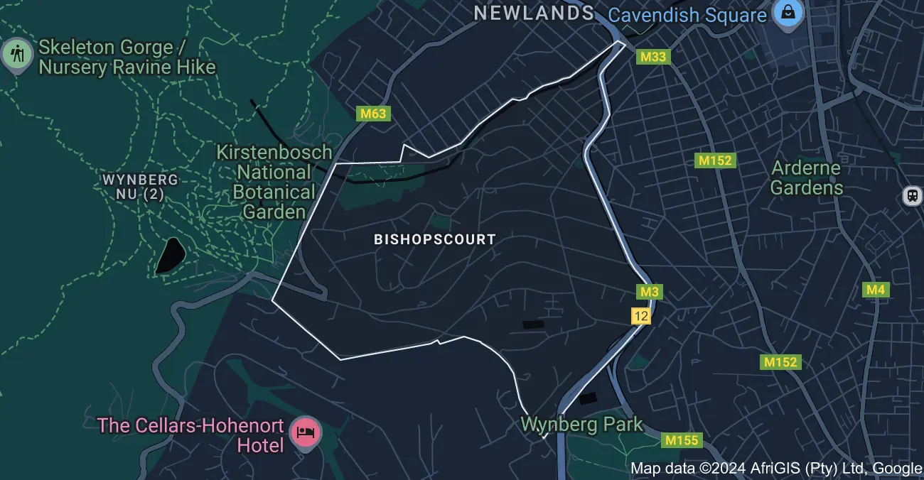 Map image of contract cleaning in Bishops Court