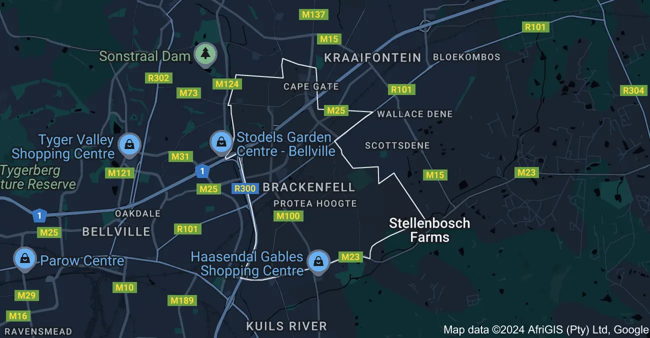 Map image of contract cleaning in Brackenfell