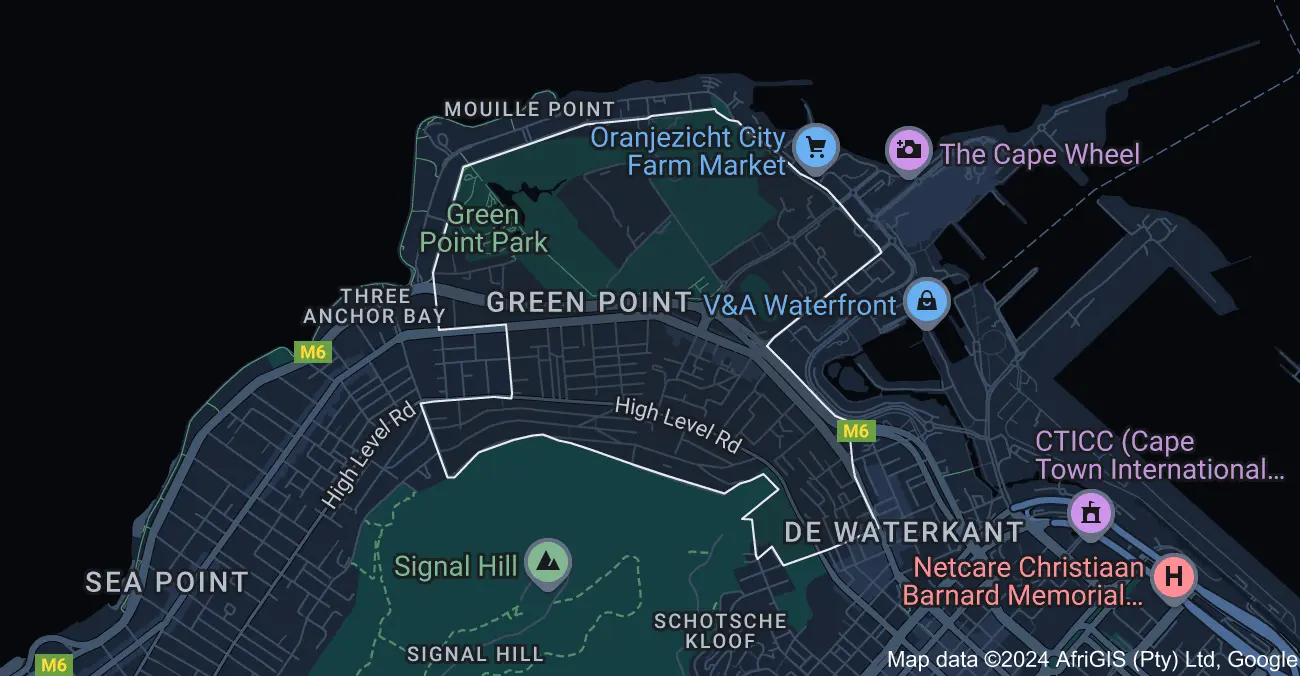 Map image of contract cleaning in Green Point