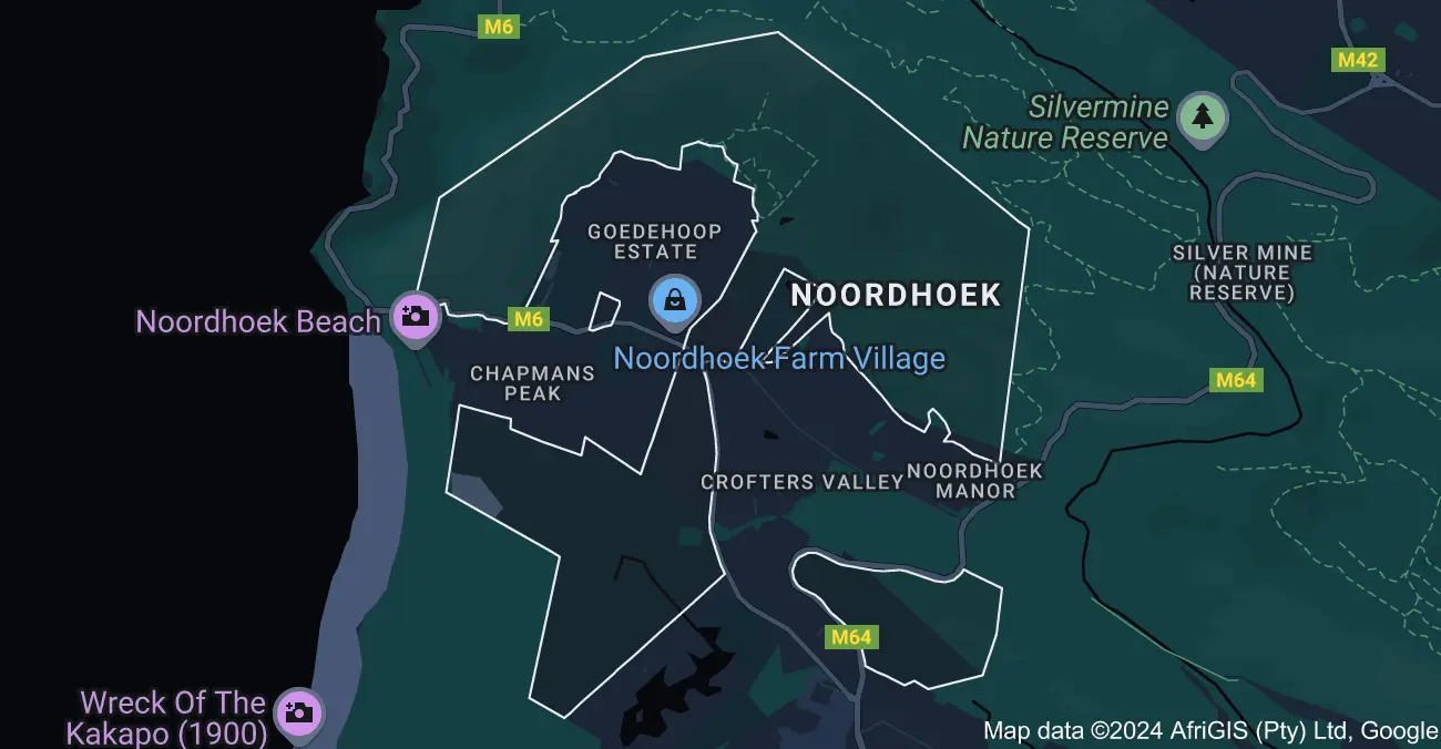 Map image of contract cleaning in Noordhoek